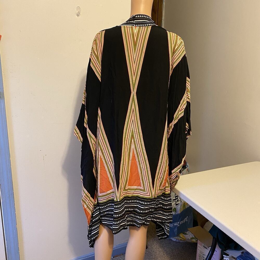 Open Front Top Kimono OneSize FitMost Womens Lagenlook Layer Cover Up Multicolor - Picture 8 of 9